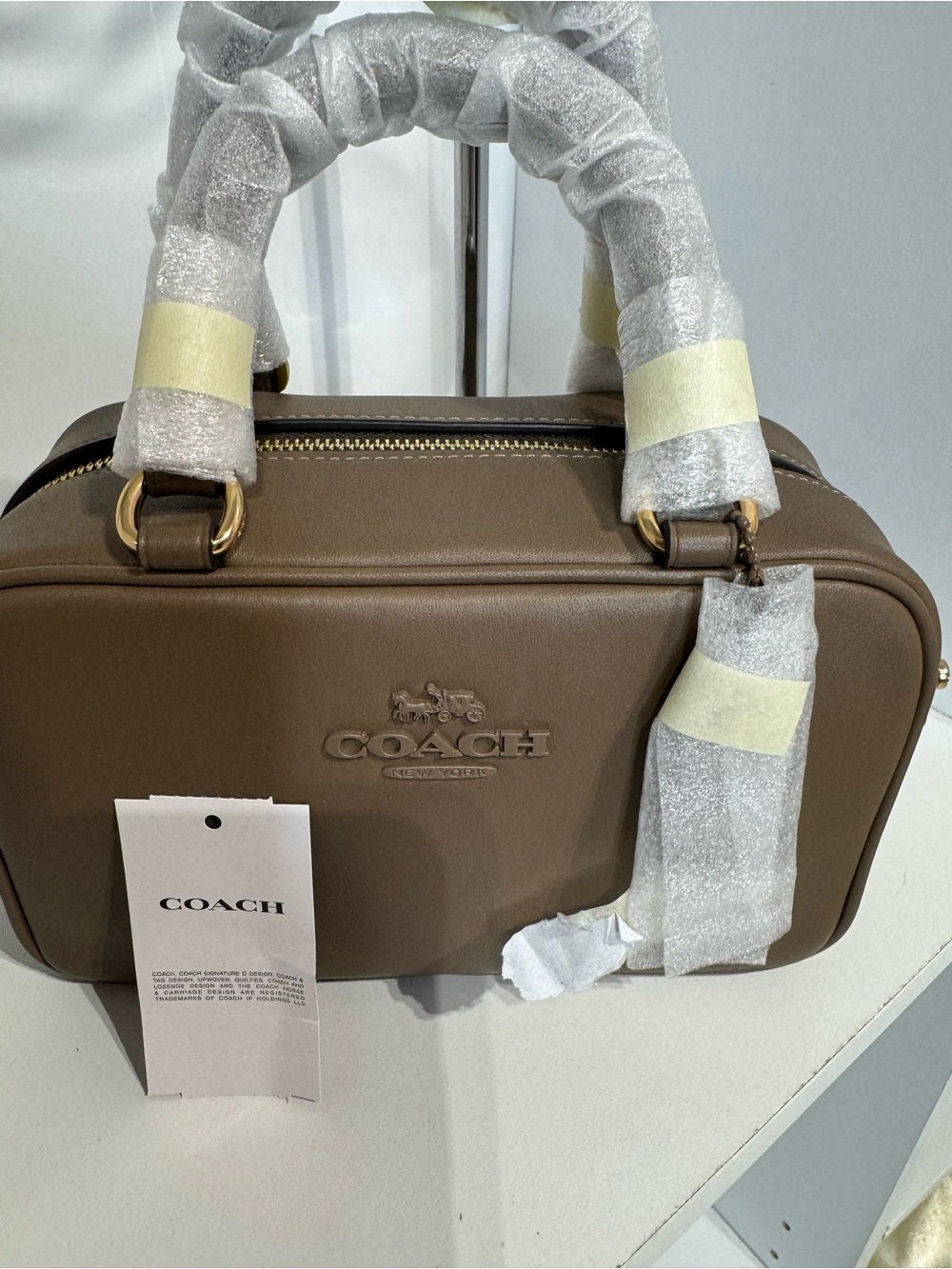 COACH Brown Leather Square Satchel